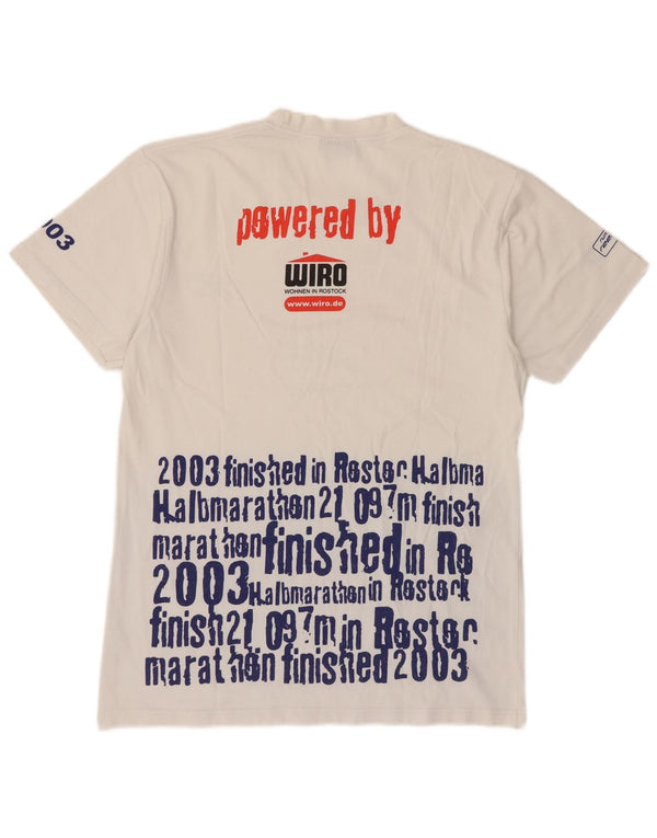 Reebok Mens Graphic T-Shirt Top Medium White Cotton