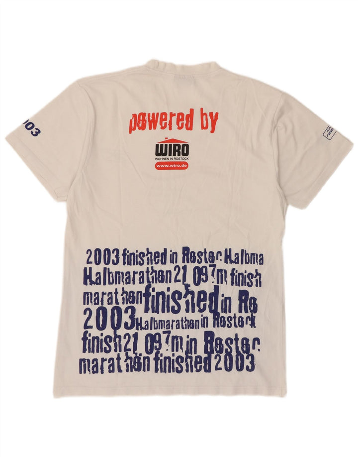 Reebok Herren Grafik-T-Shirt-Oberteil aus mittelweißer Baumwolle