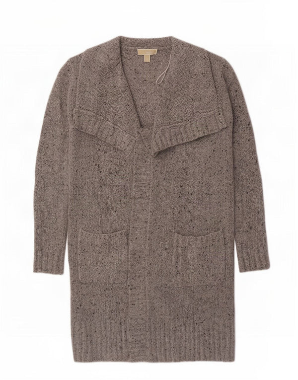 Michael Kors Damen-Strickjacke in Übergröße, lang geschnitten, Gr. 10, Größe S, Grau