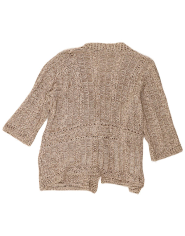 M&Co Damen-Strickjacke mit 3/4-Ärmeln, UK 18/20, XL, Beige, Baumwolle