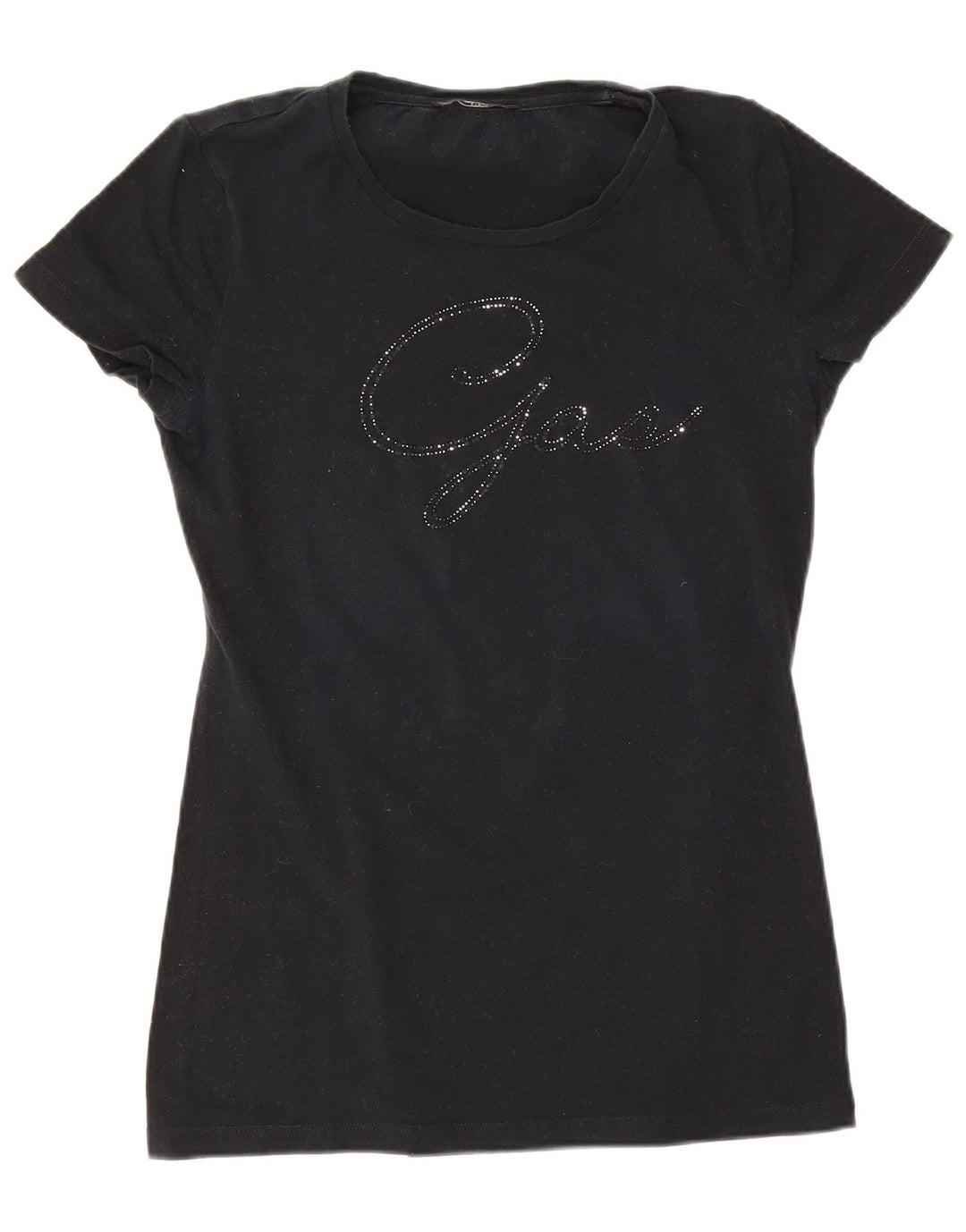 Gas Damen Grafik T-Shirt Top UK 8 Small Schwarz
