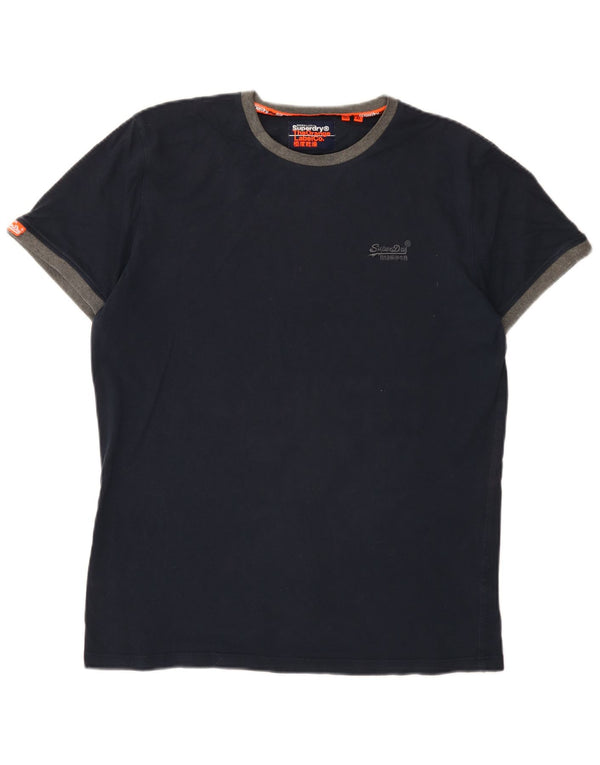 Superdry Herren T-Shirt Top XL Marineblau Farbblock