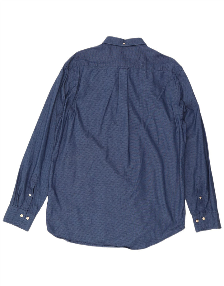 Gant Herren-Hemd mit normaler Passform, Größe 41/42, 16 1/2 groß, Marineblau gepunktet