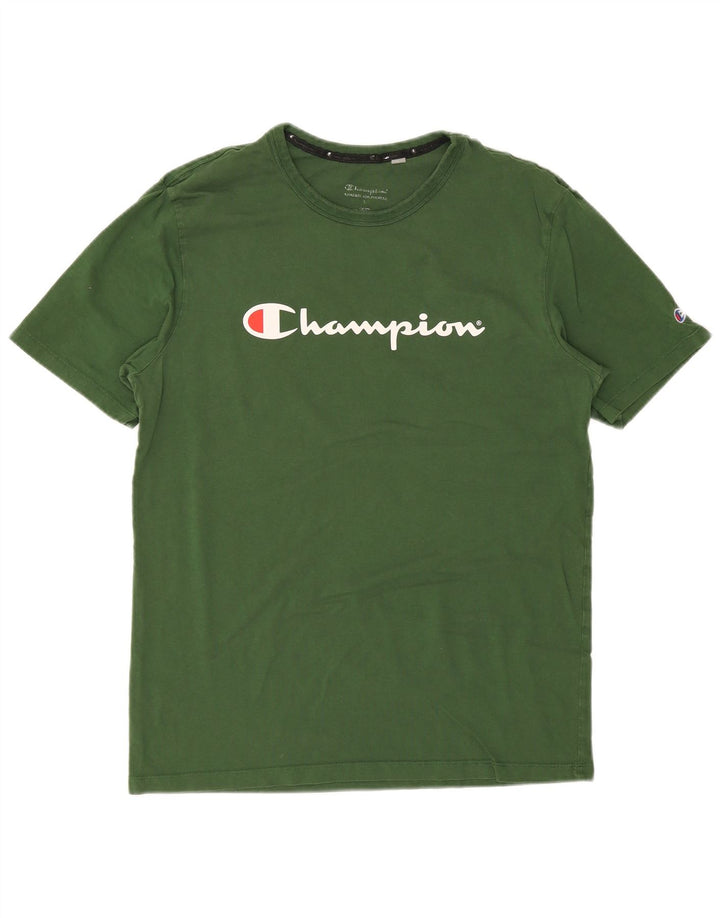 Champion Herren-T-Shirt mit Grafik, Größe L, Grün, Baumwolle