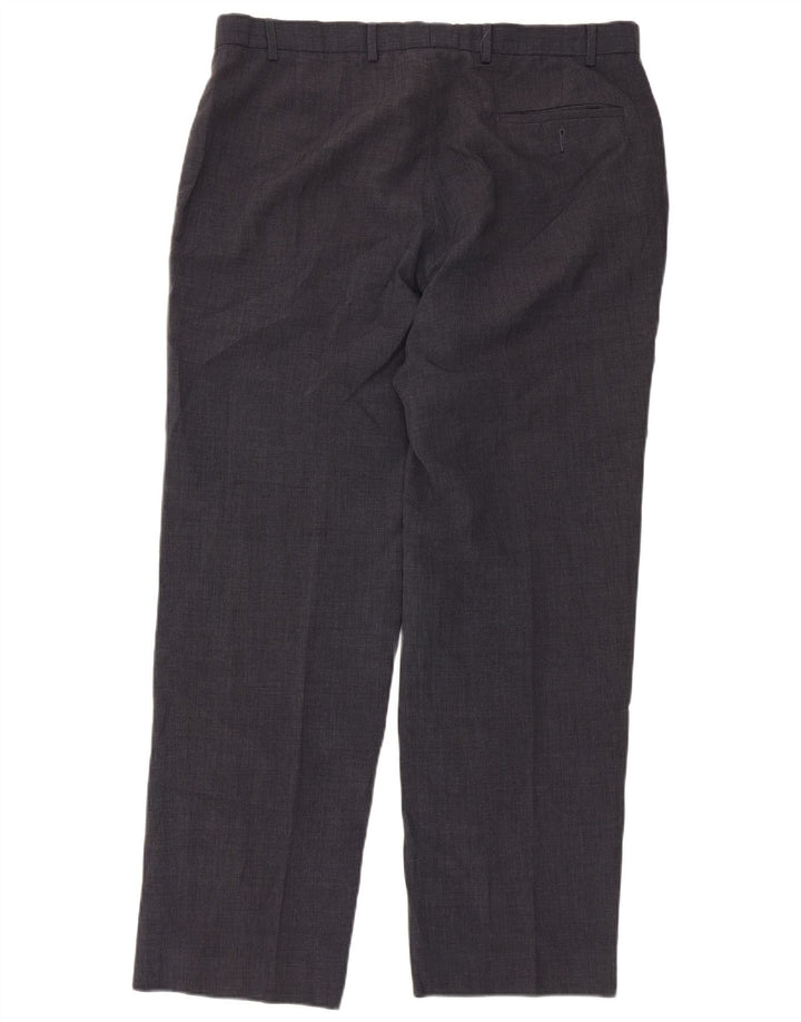 Gerade Herren-Anzughose von Marks & Spencer, W38, L31, marineblaues Polyester