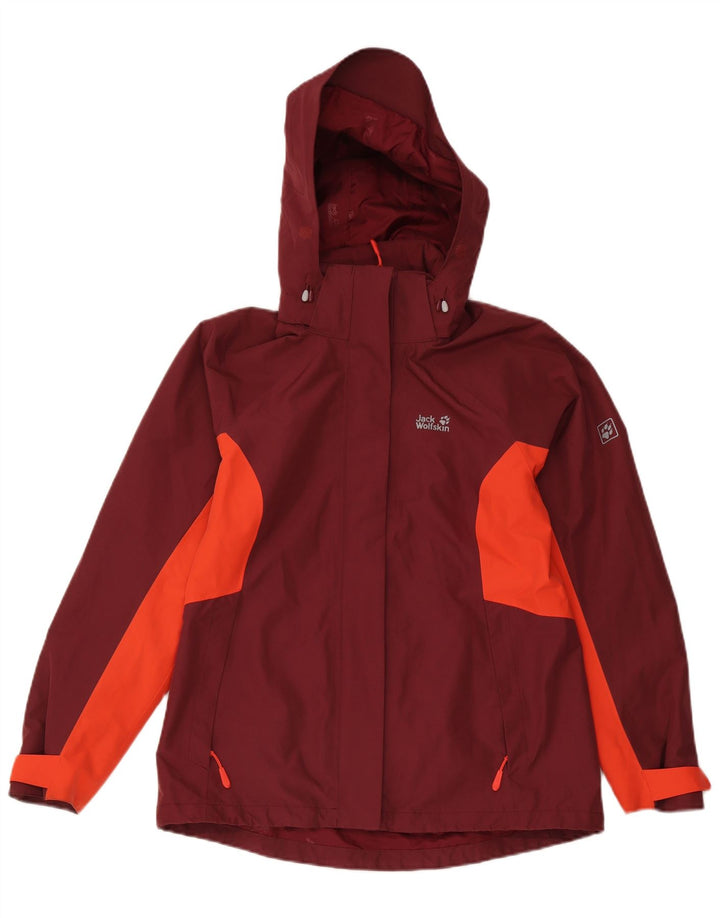 Jack Wolfskin Damen Regenjacke UK 10/12 Medium Burgund Colourblock