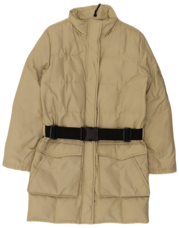 Woolrich Damen Übergroßer gepolsterter Mantel UK 10 Small Beige Nylon