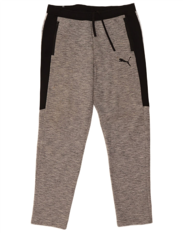 Puma Herren-Trainingshose, große graue Colourblock-Baumwolle