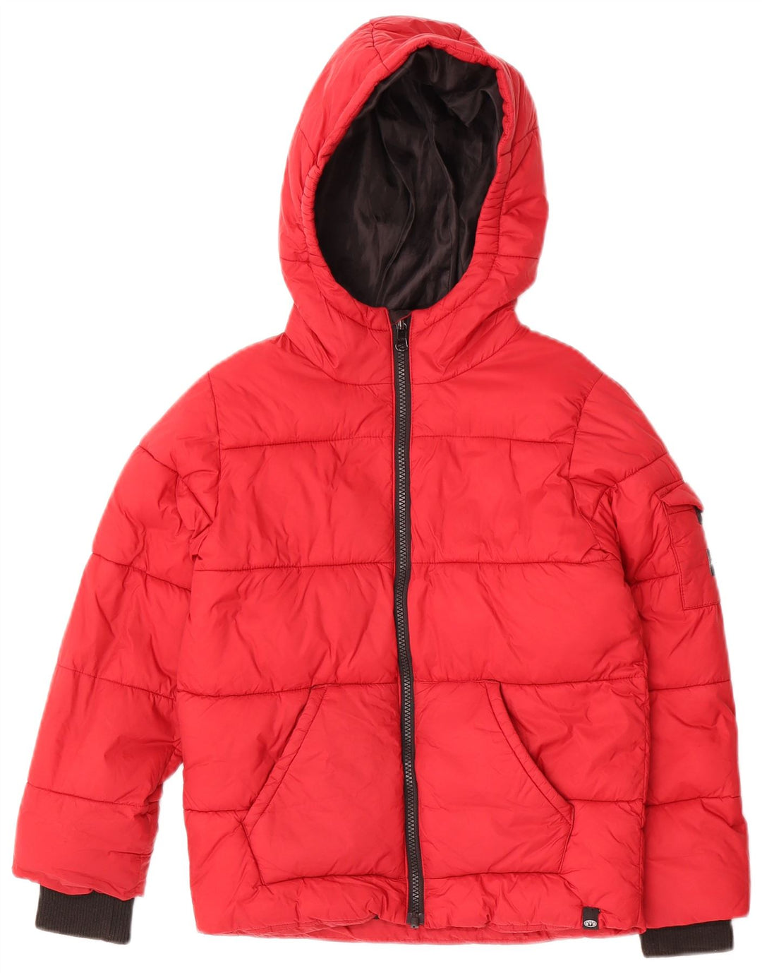 Wattierte Jacke mit Kapuze für Jungen von Animal, 7–8 Jahre, rotes Nylon