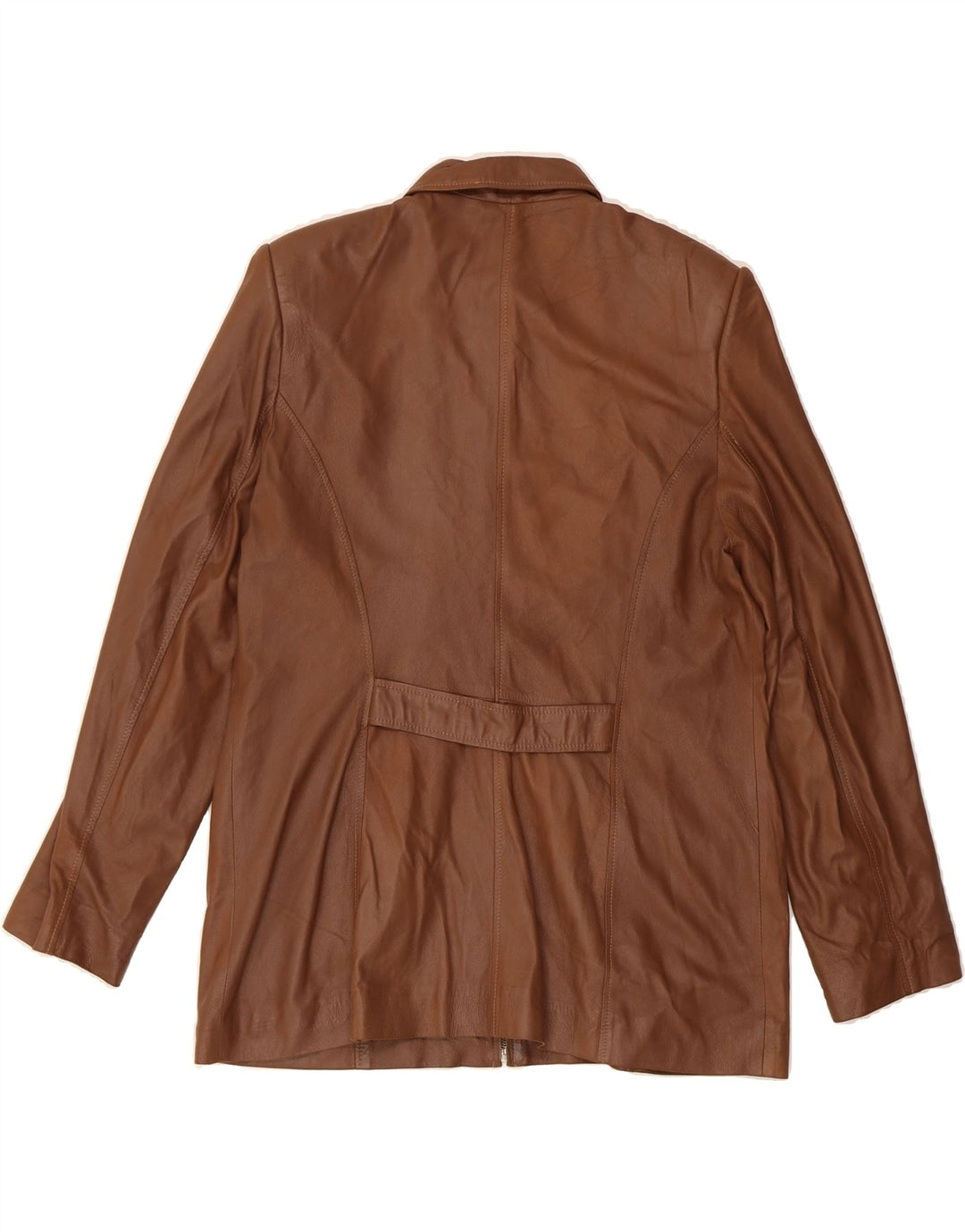 VINTAGE Womens Leather Jacket UK 14 Medium Brown Vintage Vintage and Second-Hand Vintage from Messina Hembry 