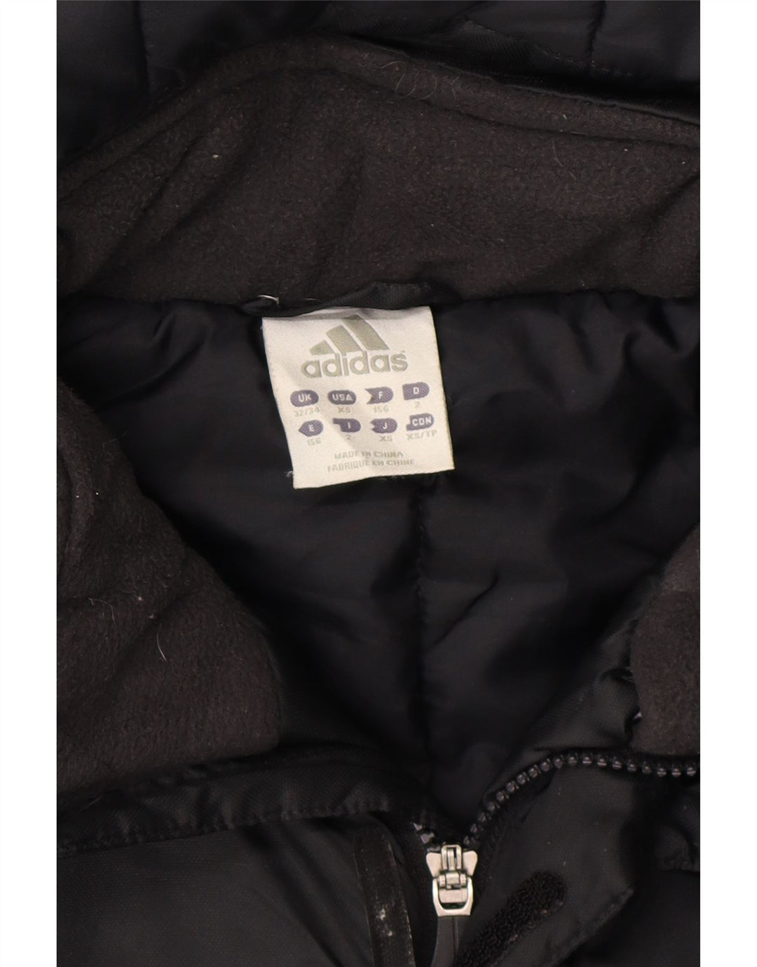 ADIDAS Womens Hooded Raincoat UK 32/34 XS Black Polyester Vintage Adidas and Second-Hand Adidas from Messina Hembry 