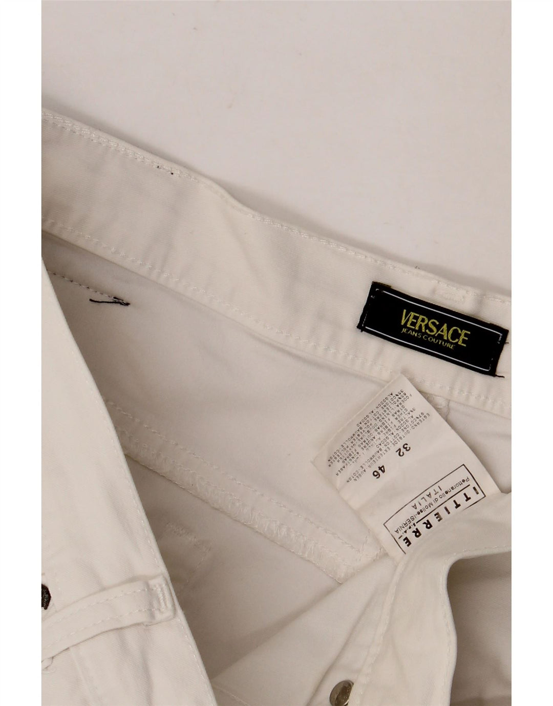 Versace Damen Straight Jeans W32 L29 Weiße Baumwolle