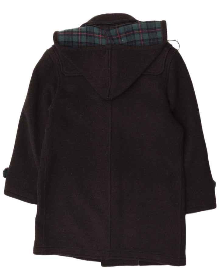 Pierre Cardin Herren-Dufflecoat mit Kapuze IT 48 Mittelschwarz karierte Wolle