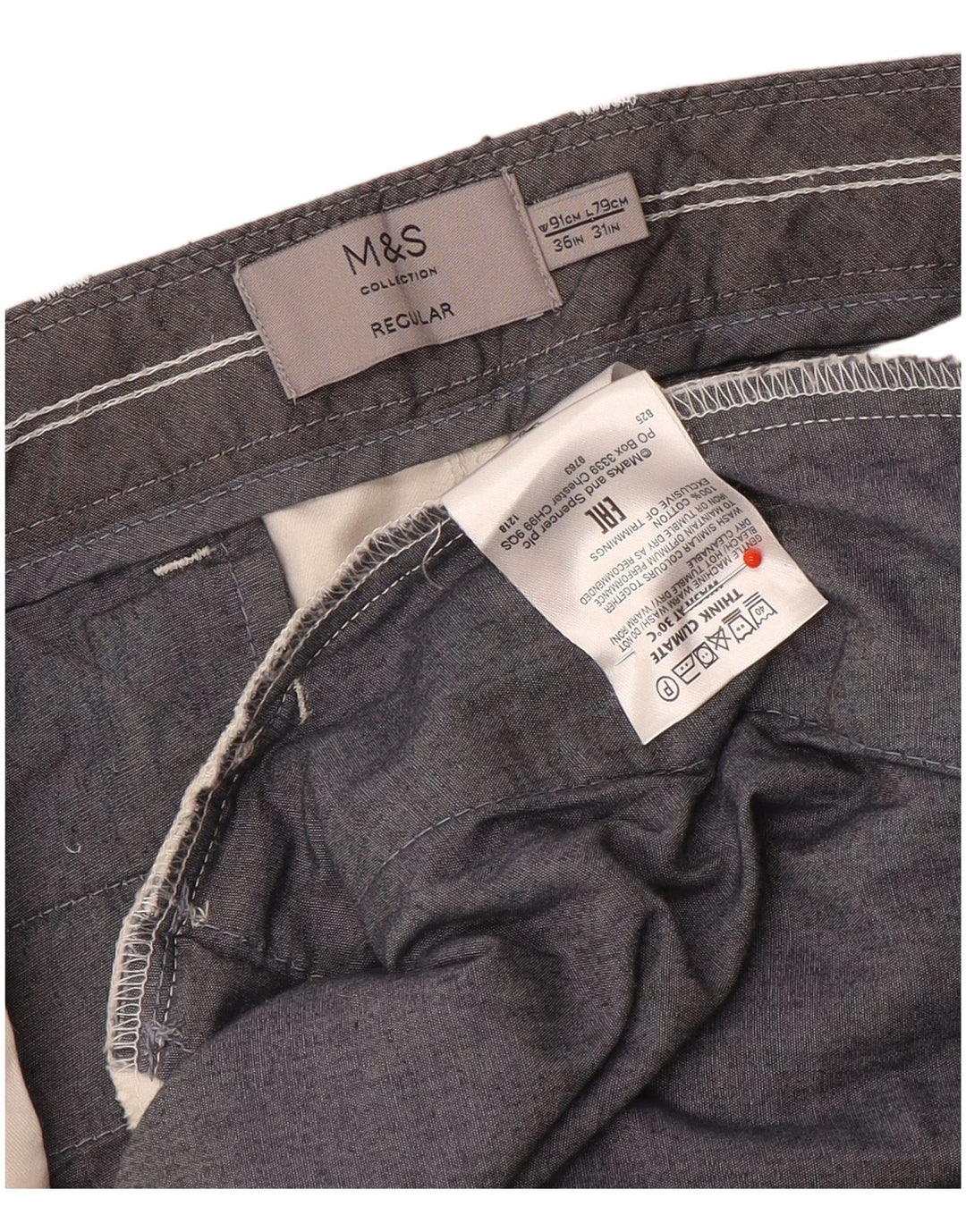 Marks & Spencer Herren Straight Regular Chinohose W36 L31 Off White