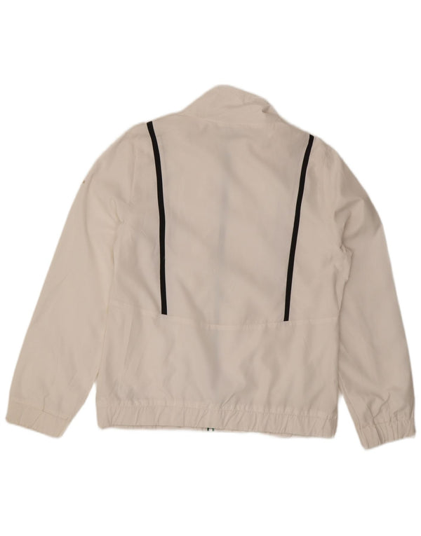 Reebok Damen-Trainingsanzug-Oberteiljacke UK 14 Mittelweißes Polyester