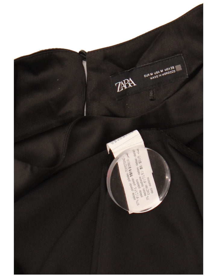 Zara Damen Maxikleid UK 12 Medium Schwarz Polyester