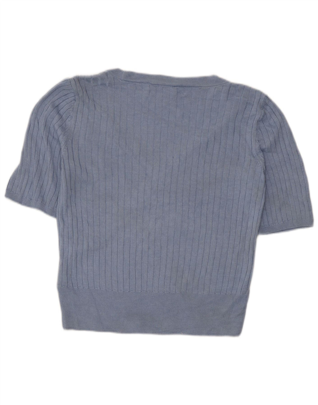 Marks & Spencer Damen Crop Bluse Top UK 12 Mittelblaue Viskose