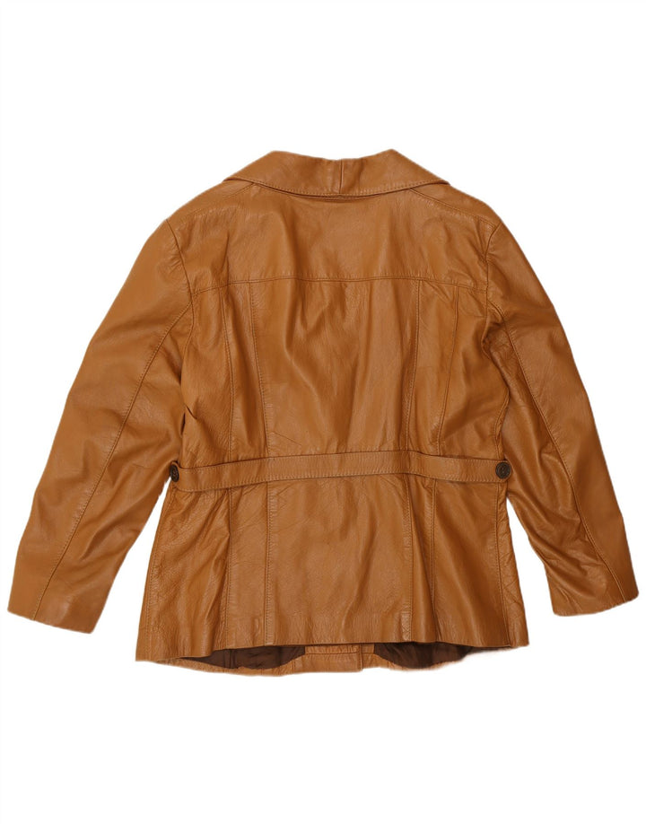 Vintage Damen Lederjacke UK 12 Mittelbraun