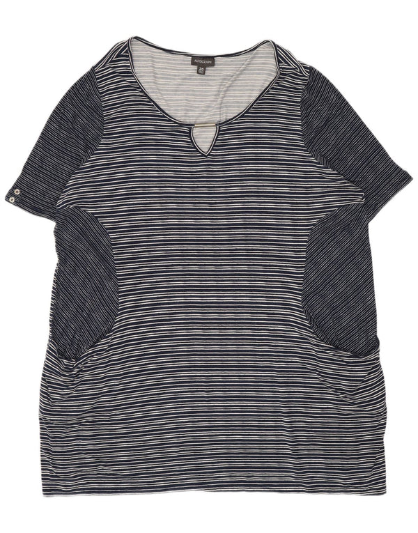Marks & Spencer Damen Autograph T-Shirt-Kleid UK 20 2XL Marineblau gestreift