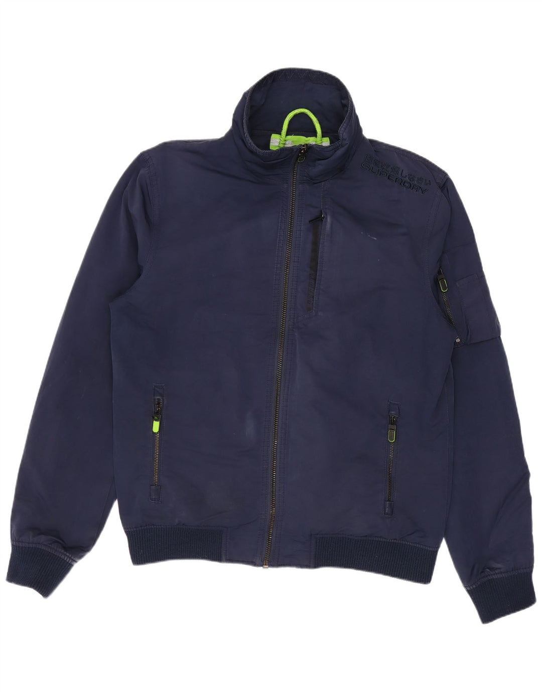 Superdry Herren Bomberjacke UK 40 Large Marineblau Polyester