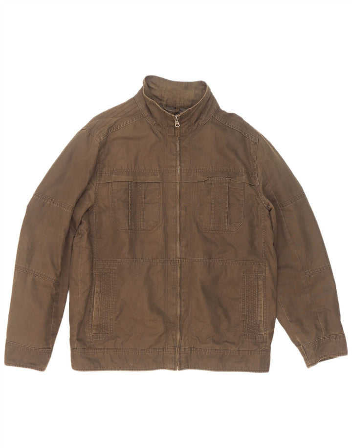 John Rocha Herren-Utility-Jacke UK 38 Medium Khaki Baumwolle