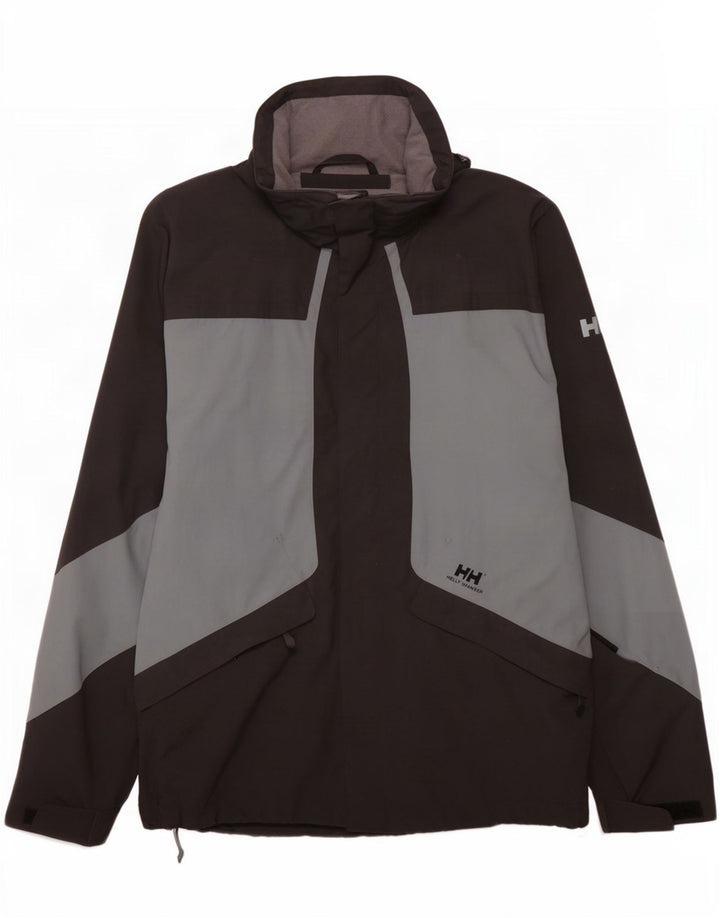 Helly Hansen Herren-Regenjacke UK 38 Mittelschwarzes Colourblock-Nylon