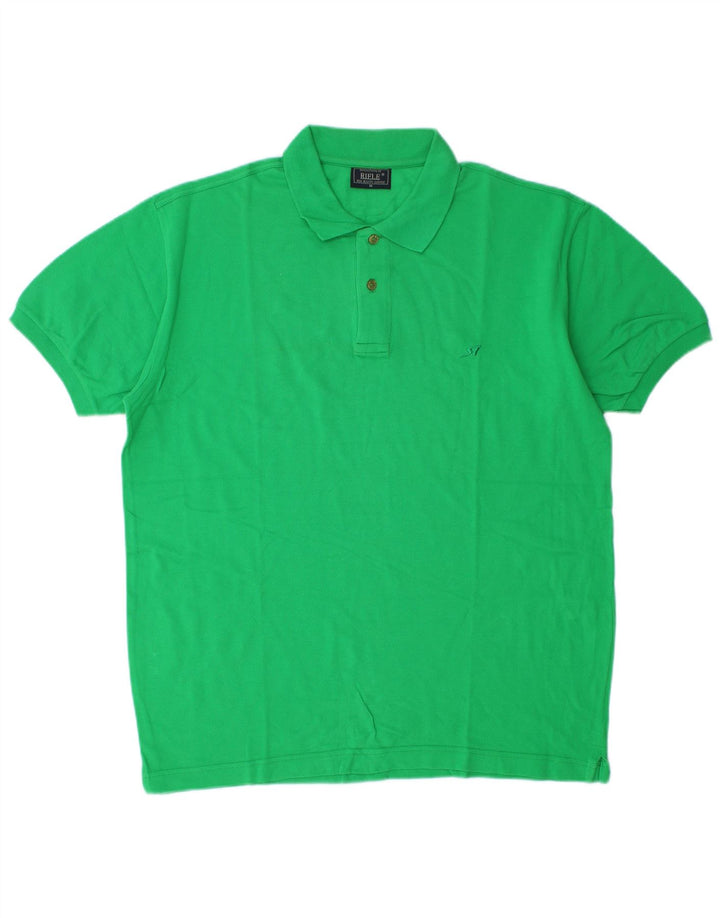 Rifle Herren-Poloshirt aus mittelgrüner Baumwolle