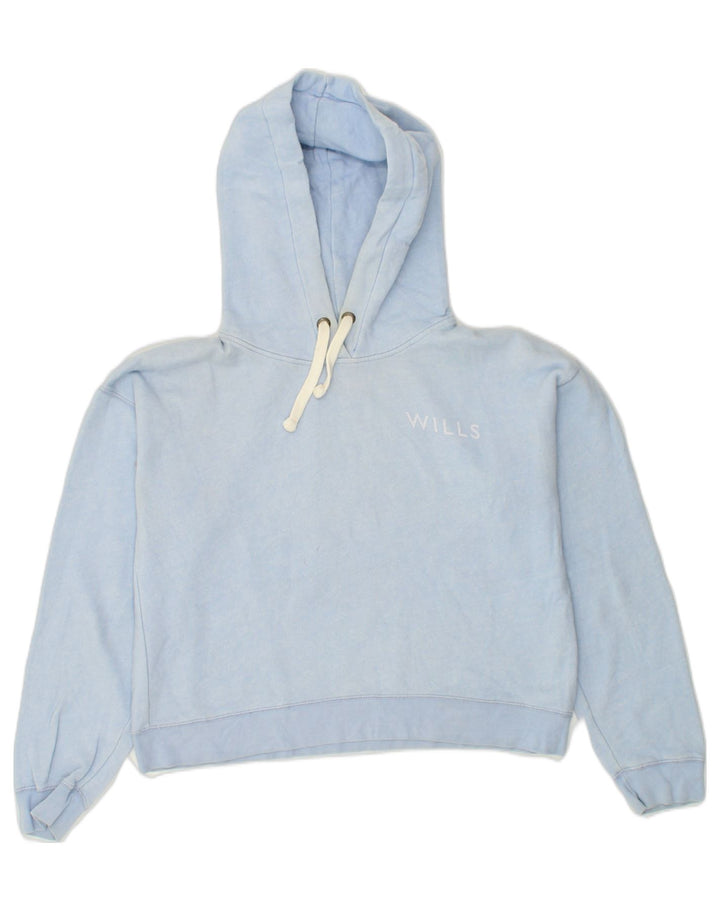 JACK WILLS Womens Crop Hoodie Jumper UK 10 Small Blue Cotton | Vintage Jack Wills | Thrift | Second-Hand Jack Wills | Used Clothing | Messina Hembry 