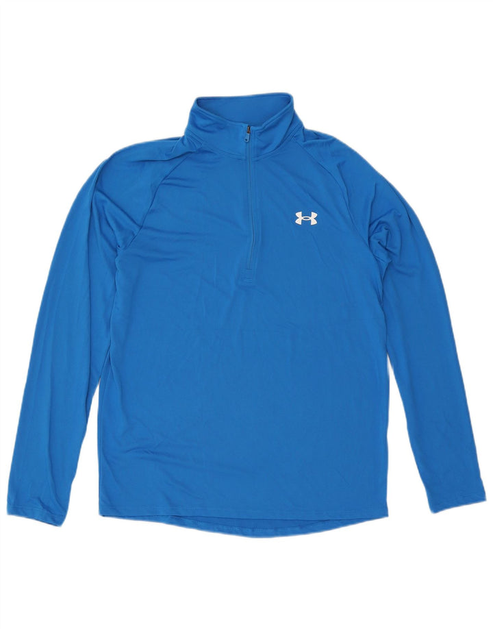 Under Armour Herren-Pullover-Trainingsoberteil mit Reißverschluss und Halsausschnitt, Mittelblau