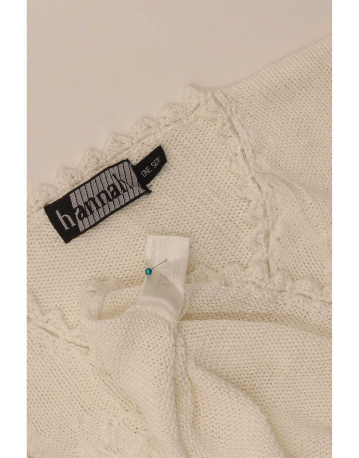 Hannah Damen-Pullover mit V-Ausschnitt, Einheitsgröße, weißer Ramie