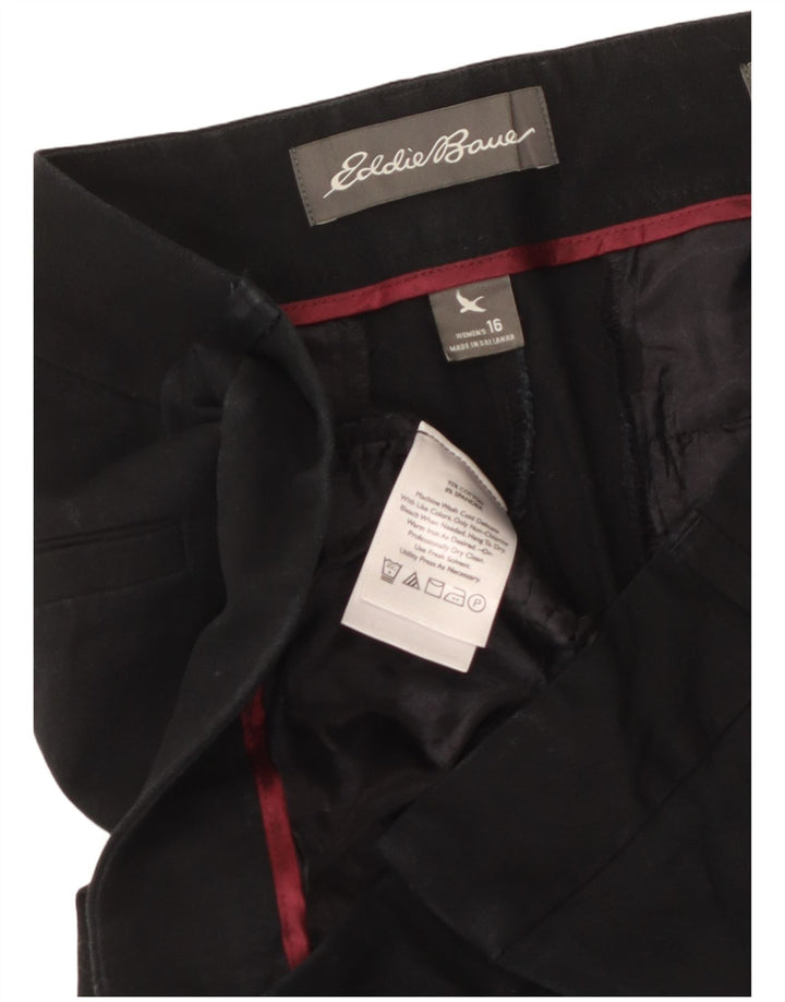 Eddie Bauer Damen leicht kurvige Freizeithose US 16 2XL W38 L31 Schwarz