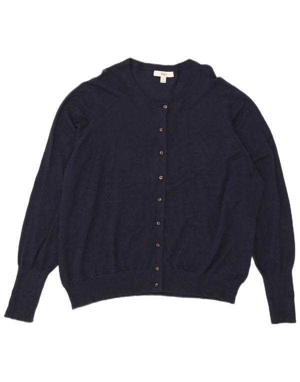 Marks & Spencer Damen-Cardigan-Pullover UK 24 4XL Marineblaue Viskose