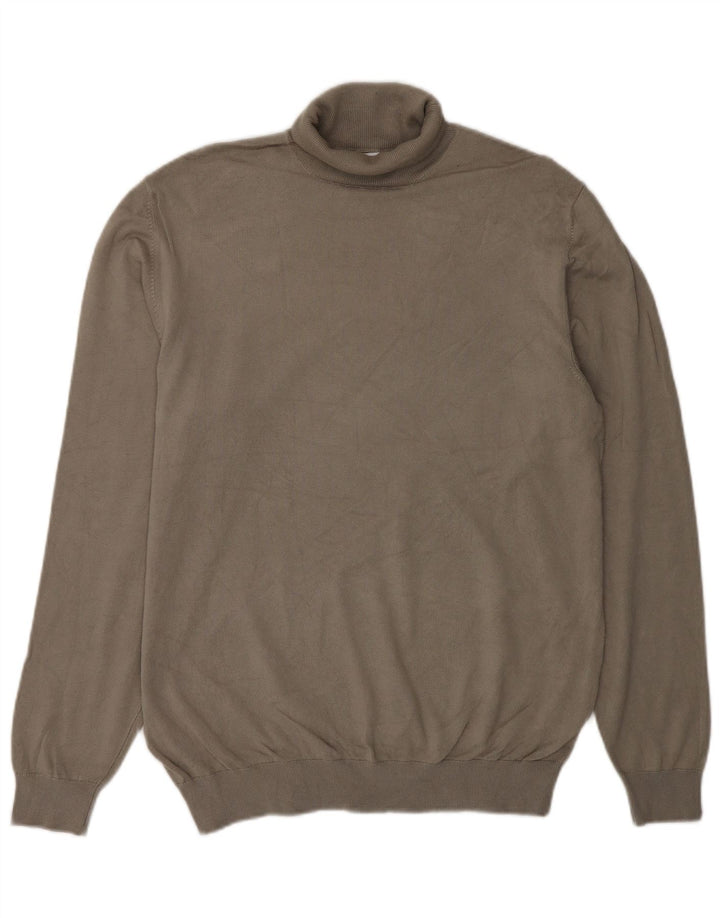 Rollkragenpullover für Herren von Zara, mittelgraue Viskose