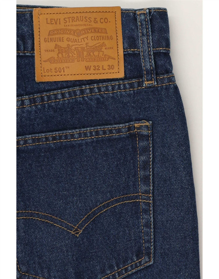 Levi's Herren 501 Straight Jeans W32 L30 Blaue Baumwolle