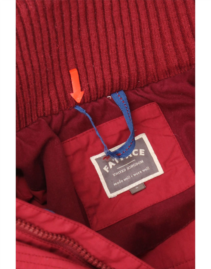 Fat Face Herren-Windbreakerjacke mit Kapuze, UK 36, Größe S, rotes Nylon