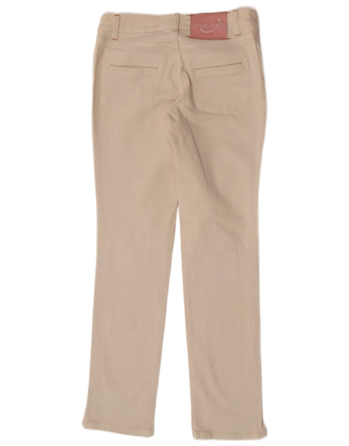 Jacob Cohen Damen Slim Jeans W28 L30 Beige Baumwolle