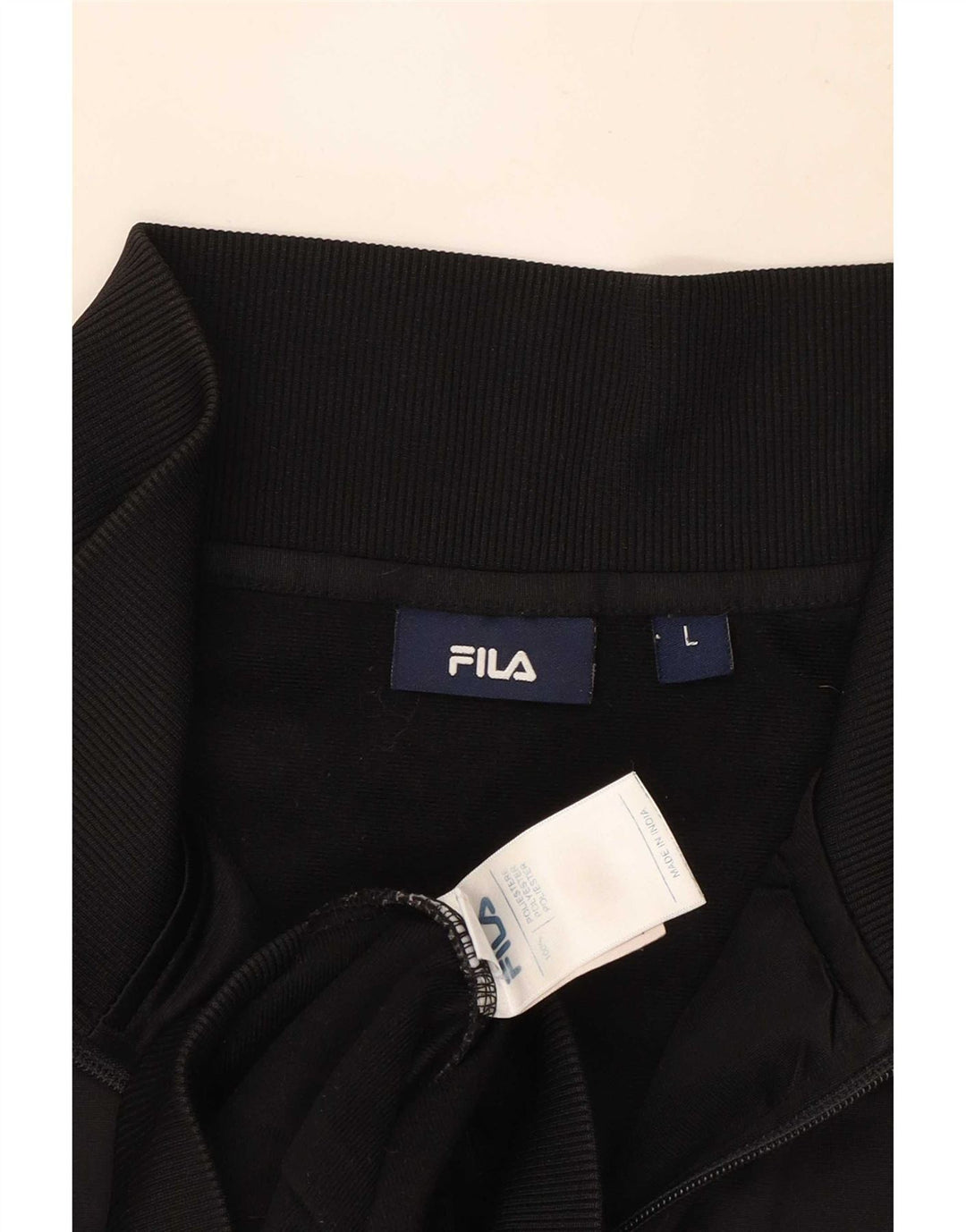 Fila Herren-Trainingsanzug-Top-Jacke, großes schwarzes Farbblock-Polyester