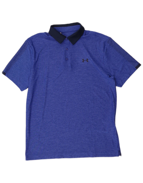 Under Armour Herren Heat Gear Poloshirt Mittelblaues Colourblock-Polyester