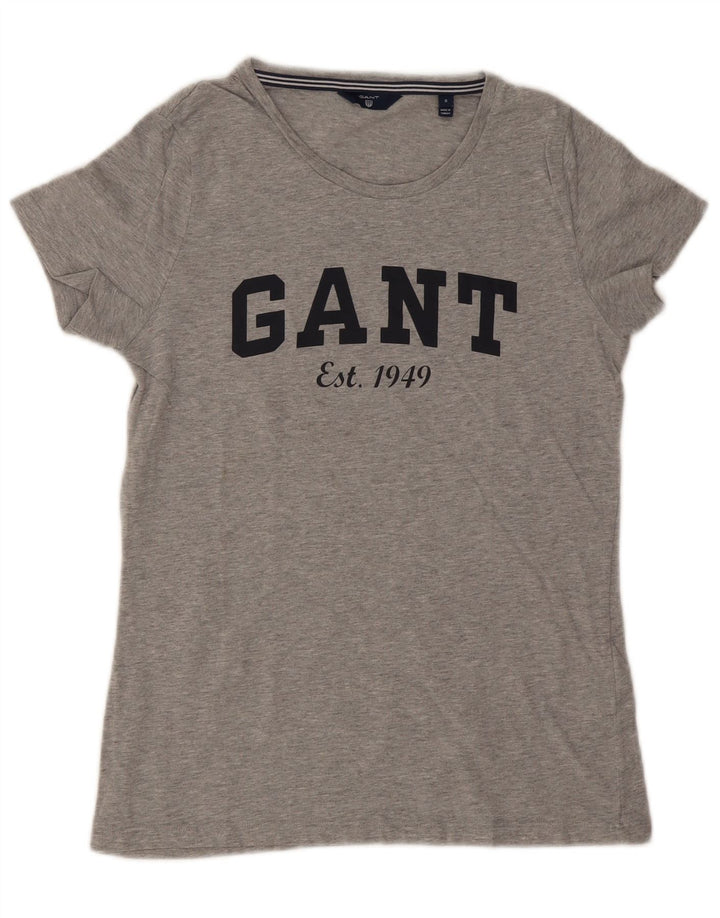 Gant Herren-T-Shirt mit Grafik, Größe S, grau gesprenkelte Baumwolle