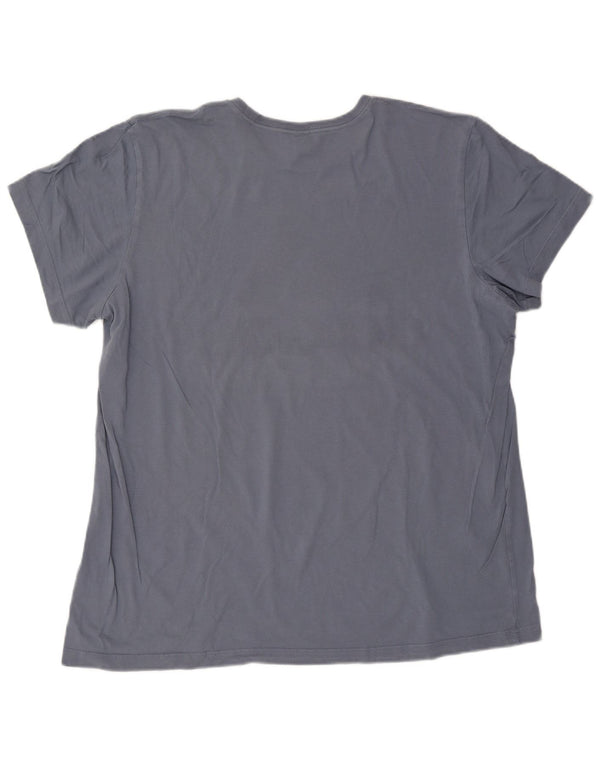 Adidas Damen Grafik T-Shirt Top UK 20 2XL Blaue Baumwolle