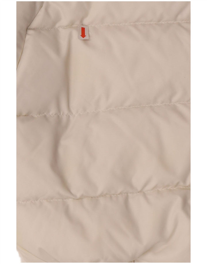 MONCLER Wattierte Jacke mit Kapuze für Mädchen, 5–6 Jahre, weißes Nylon