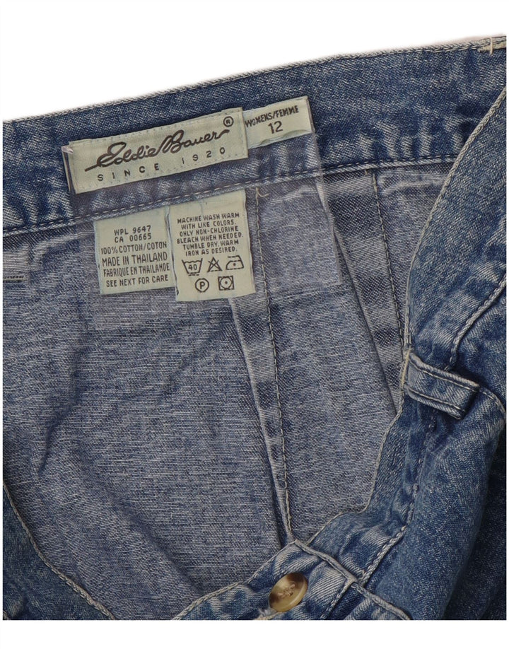 EDDIE BAUER Damen Jeansrock US 12 Large W30 Blaue Baumwolle