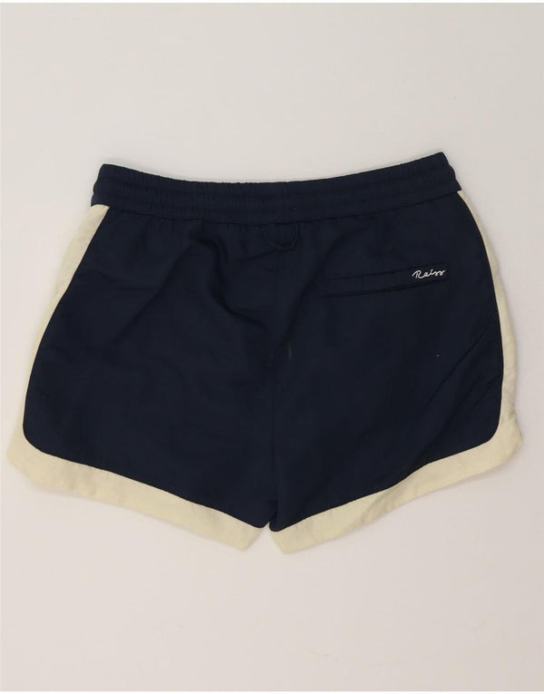 Reiss Damen-Sportshorts UK 4 XS Marineblaues Colourblock-Polyamid