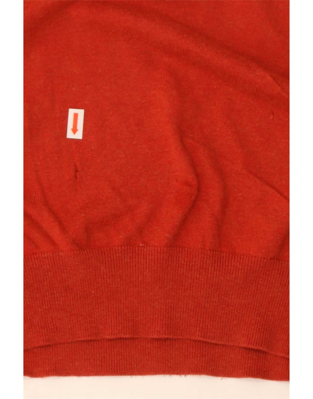 Massimo Dutti Herren-Pullover mit V-Ausschnitt, 2XL, rote Baumwolle