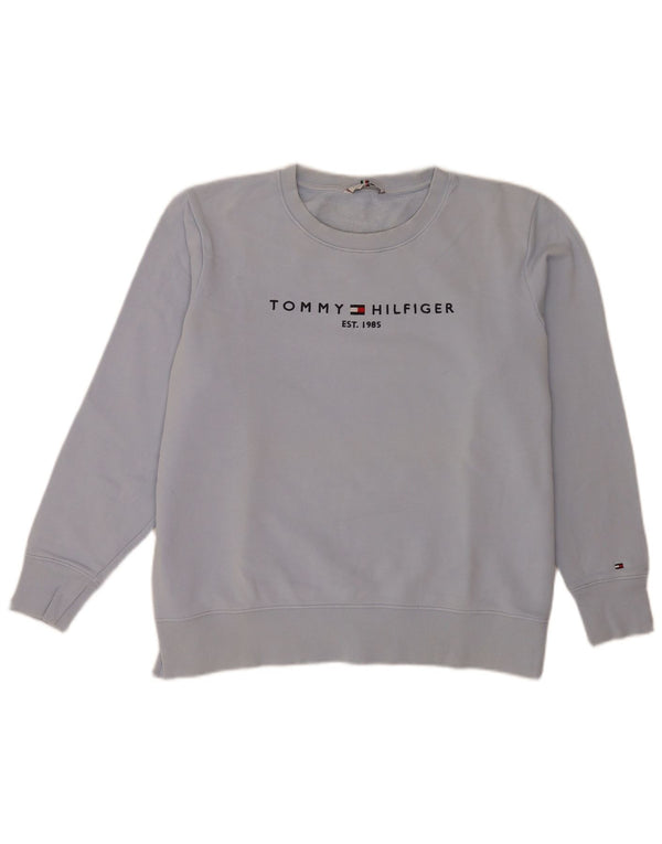 Tommy Hilfiger Damen Grafik-Sweatshirt-Pullover UK 14 Large Blau
