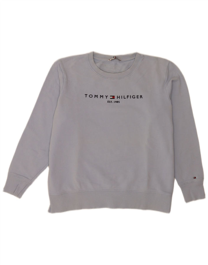 Tommy Hilfiger Damen Grafik-Sweatshirt-Pullover UK 14 Large Blau