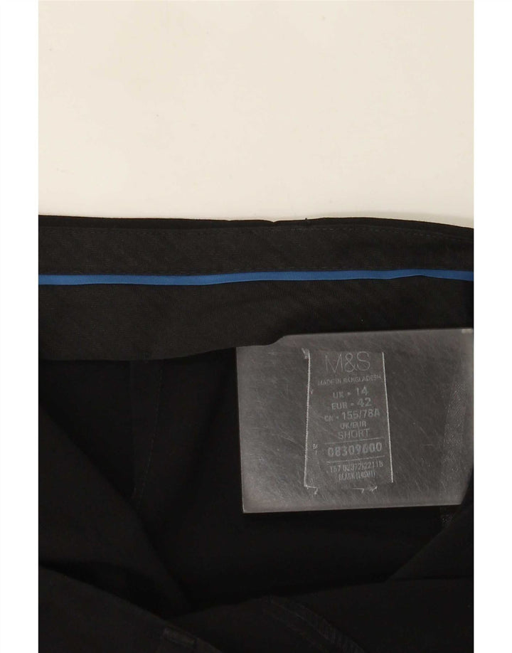 Marks & Spencer Damen Bootcut-Anzughose UK 14 Large W34 L28 Schwarz