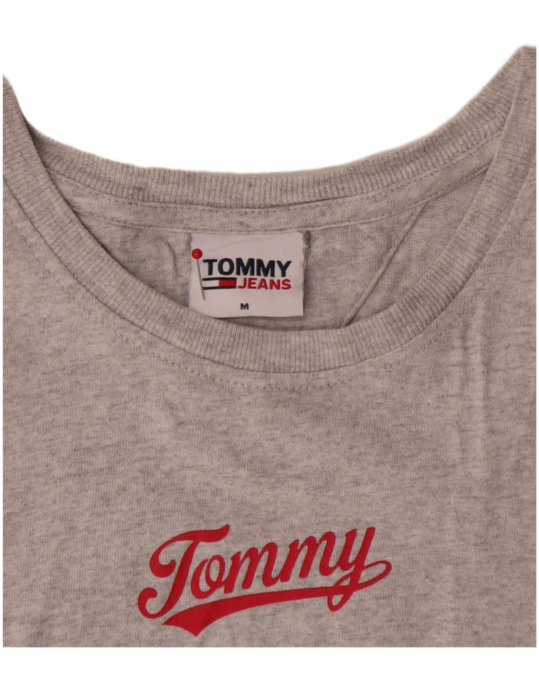 Tommy Hilfiger Herren-T-Shirt mit Grafik, mittelgraue Baumwolle