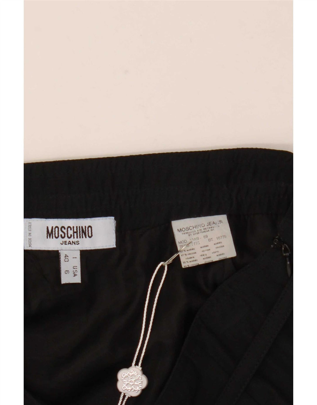 Moschino Damen Minirock IT 40 Small W27 Schwarzes Acetat