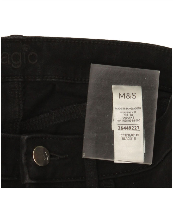 Marks & Spencer Damen Denim-Bermudashorts UK 12 Medium W30 Schwarze Baumwolle